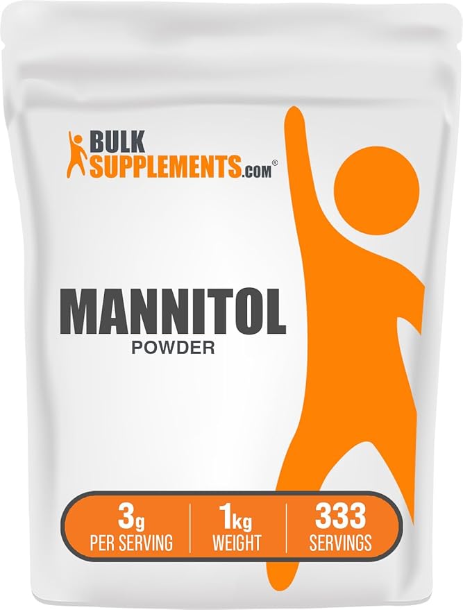 BulkSupplements.com Mannitol Powder - Mannitol Sweetener Sugar Substitute Mannitol Supplement Natural &amp Gluten Free 3g per Servings 1kg (2.2 lbs) (Pack of 1)