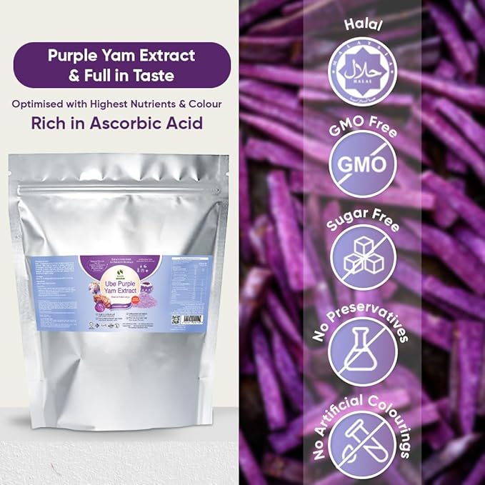 Bionutricia Ube Purple Yam (Dioscorea alata) Extract Powder (35oz) Premium Natural Asian Superfood &amp Baking Ingredient Non GMO Pure Extraction No Artificial Flavor &amp Color (1kg (35oz))