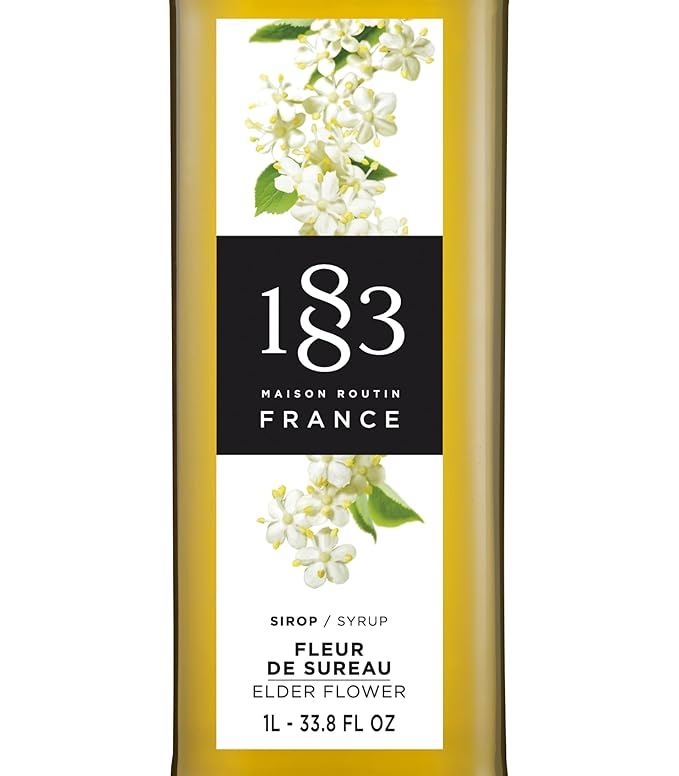 1883 Elderflower Syrup for Drinks Made in France 1 Liter Glass Bottle