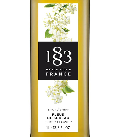 1883 Elderflower Syrup for Drinks Made in France 1 Liter Glass Bottle