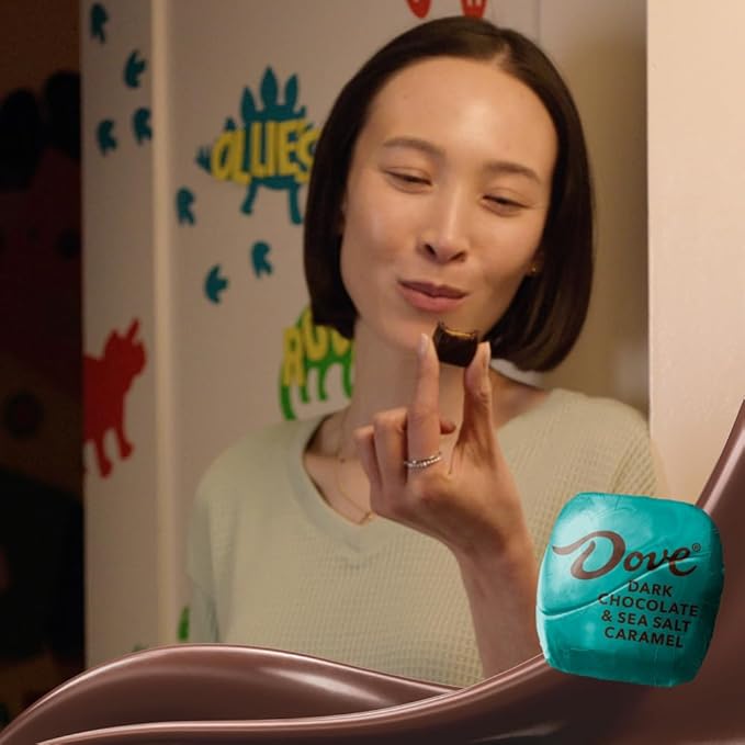 DOVE PROMISES Easter Dark Chocolate &amp Sea Salted Caramel Candy Bulk Dark Chocolate Candy filled with Caramel Sea Salt 6.74 Oz Bag (Pack of 8)