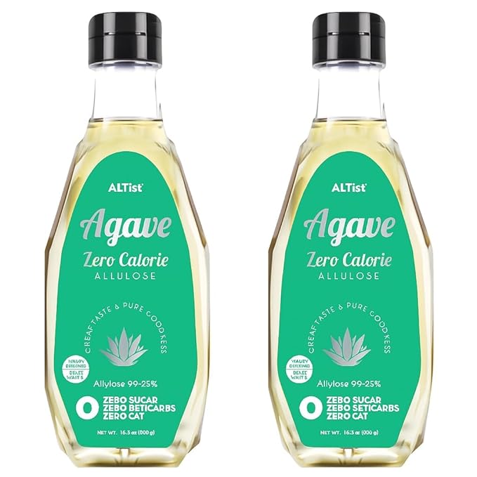ALTist Allulose Syrup Sweetener – Zero Calorie Liquid Sugar Alternative Keto Vegan Non-GMO Plant-Based | 1:1 Sugar Replacement No Net Carbs Zero Fat 17.7 fl oz x 2 Bottle - Agave