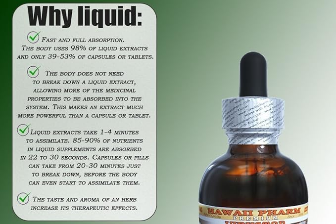 Hawaii Pharm Yarrow Alcohol-Free Liquid Extract Professional Grade Small Batch Crafted Yarrow (Achillea millefolium) Dried Herb Glycerite Natural Herbal Supplement 4 fl.oz