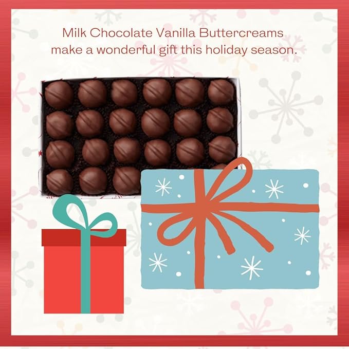 Premium Chocolates 16 Oz. Gift Box Great for Christmas Gifts &amp Holiday Entertaining (Vanilla Buttercreams)