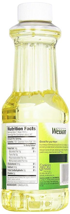 Pure Canola Oil 24 fl oz (710ml) (Pack of 2)