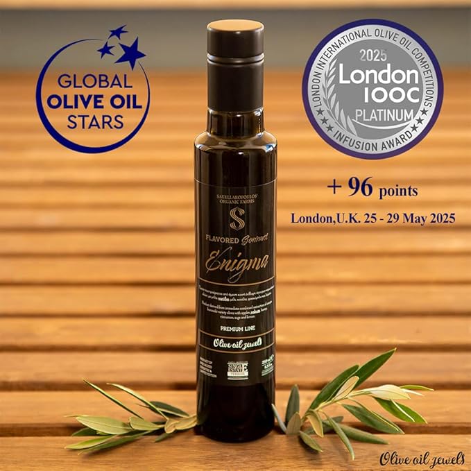 Flavored Gourmet Enigma Extra Virgin Olive Oil (Apples Walnuts Honey Lemon)