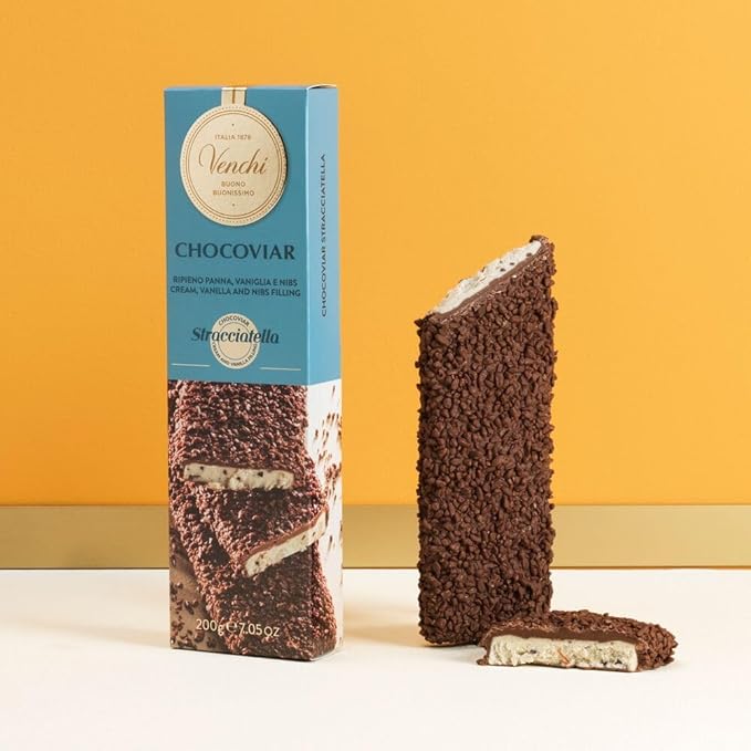 Venchi Chocolate stick: Chocoviar Stracciatella Soft Bar 7.05 oz - Perfect for Milk Chocolate Lovers - Gluten Free