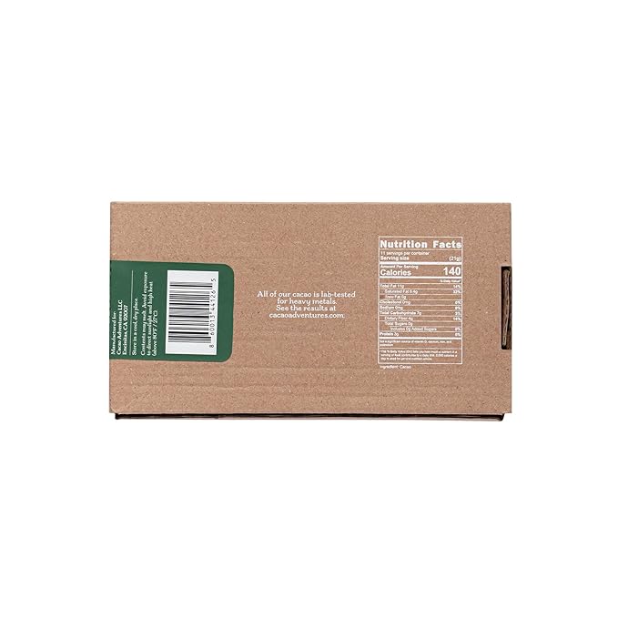 Ceremonial Grade Cacao Block – 100% Pure Cacao Paste High-Amazon Basin Peru Unsweetened Vegan Drinking Chocolate for Rituals &amp Meditation 8 oz