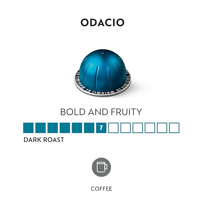 Nespresso Capsules Vertuo Odacio Medium Roast Coffee 30-Count Coffee Pods Brews 7.8oz.