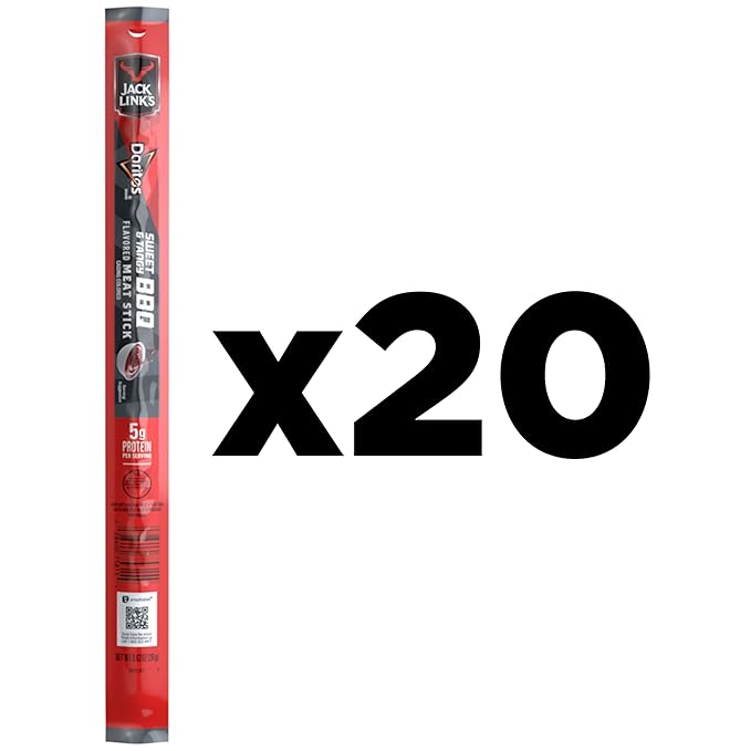 Frito Lay Jack Link's Doritos Meat Sticks Sweet &amp Tangy BBQ 0.92 oz Sticks (20 Pack)