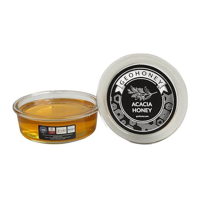 Geohoney Premium Acacia Raw Honey Light Yellow Color 450 Gram