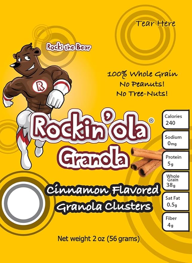 Rockinola Cinnamon Granola 56 Gram - 125 per case.
