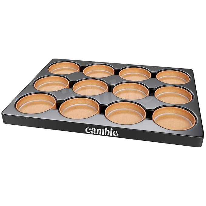 Cambie Sweet Round Large Tart Shells 3.15 Diameter French Style Tart Shells with White Chocolate Coating (Pack of 24)