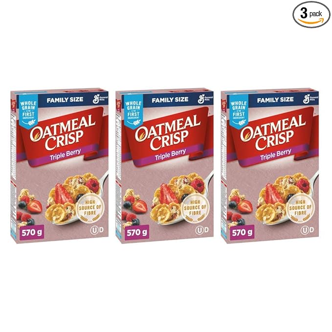 Oatmeal Crisp Triple Berry Cereal Family Size 570g/20.10oz 3-Pack {Imported From Canada}