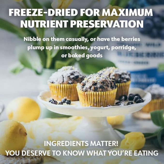 LOOV Wild Organic Dried Blueberries No Added Sugar No Added Oil 4 Ounces Freeze Dried Blueberries Organic From Nordic Forests 100% Whole Fruit Wild Blueberries Non-GMO Unsweetened Dried Fruit