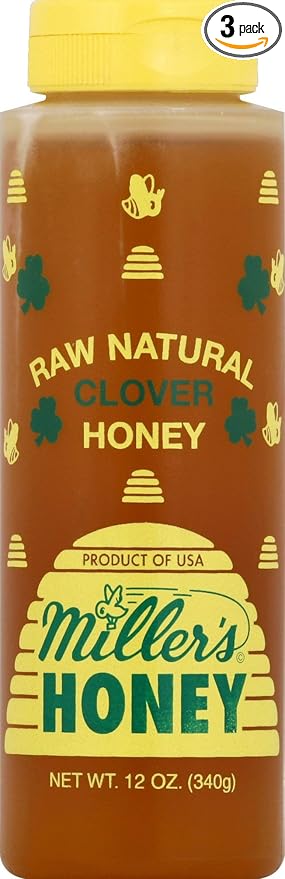Miller's Pure Honey Clover Spread 12oz Bottle (Pack of 3)
