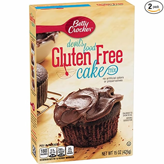 Betty Crocker Gluten Free Devils Food Cake Mix 15oz Box (Pack of 2)