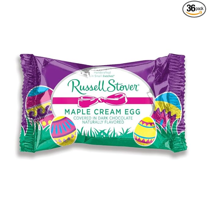 Russell Stover 1 oz. Dark Chocolate Maple Cream Eggs case of 36