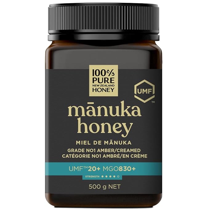 Manuka Honey UMF 20+ MGO 830+ 100% Pure New Zealand Raw Unfiltered Certified Award Winning Silky Smooth Taste &amp Texture 17.6 Oz