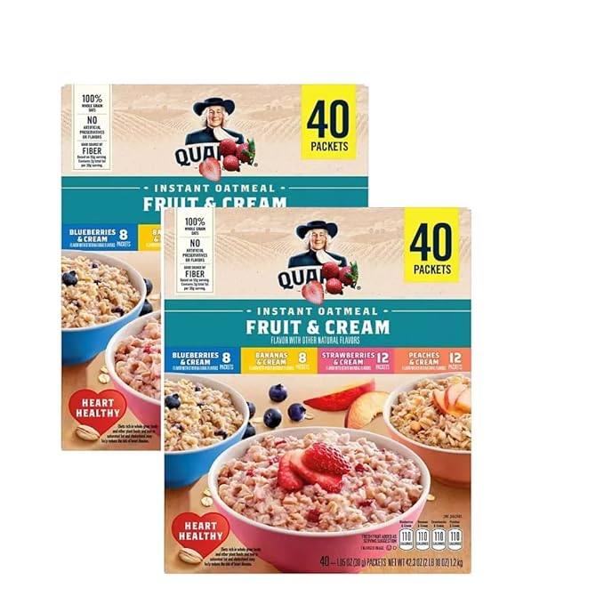 Instant Oatmeal Fruit &amp Cream Variety Pack 1.05 oz Packets 40 Count (40 Count (2 Pack))