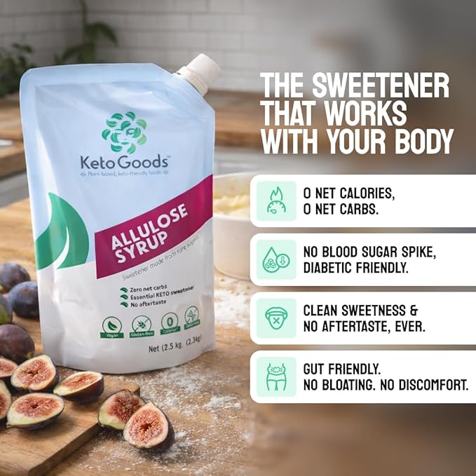 Keto Goods Allulose Sweetener - Sugar Free Keto Syrup Zero Calorie with No Carbs - No Glycemic Impact Liquid Allulose - 40 OZ