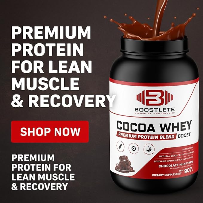Cocoa WHEY Protein Powder – Chocolate Flavor | Premium Whey Protein Concentrate &amp Isolate Blend | Supports Muscle Growth Recovery &amp Energy | GMP Certified Non-GMO USA-Made (2 lbs)