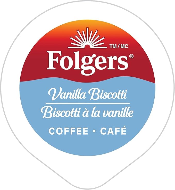 Folgers Vanilla Biscotti Coffee Pods12 Pods108g {Imported from Canada}