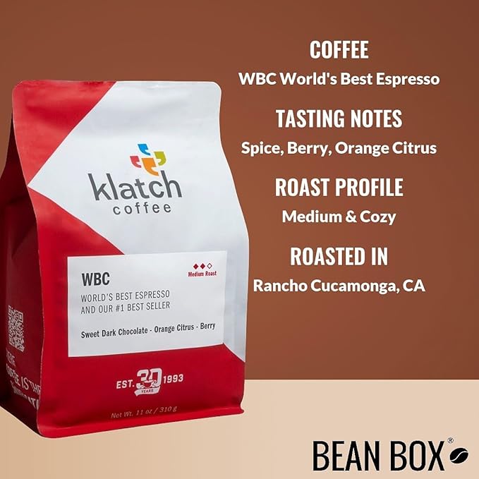 WBC World's Best Espresso - Roasted by Klatch Coffee - Whole Bean Coffee - 2 Pound Bag