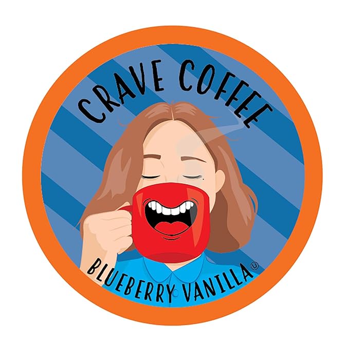 Crave Beverages Flavored Coffee Pods Compatible with Keurig K-Cup Brewers Blueberry Vanilla 100 Count