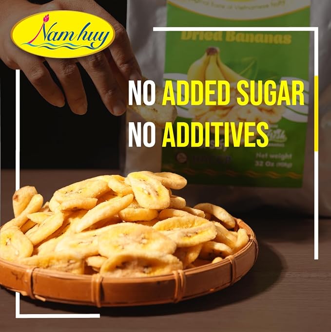 NAM HUY Vietnam's Dried Jackfruit and Dried Banana Fruit Snacks Original Taste of Vietnamese Fruits No-Added Sugar or Preservatives Delicious Crispy Texture HACCP &amp Halal Certificate (Total 48