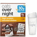 Oats Overnight Variety Pack 30g Protein Oatmeal Shake Cookies &amp Cream &amp Fudge Brownie High Protein Breakfast Drink Mix Just Add Milk 14 Pack + Shaker Bottle Included
