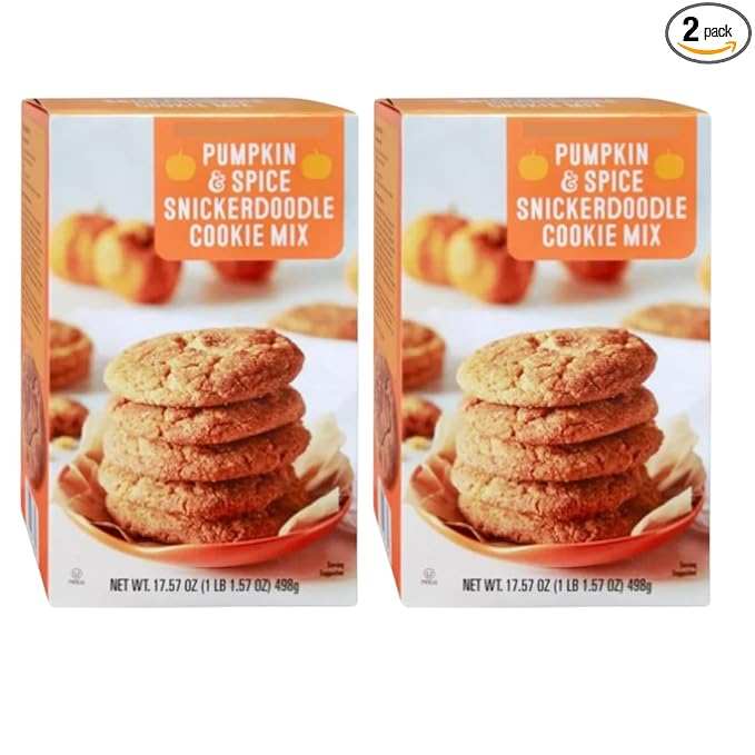 (Seasonal Favorite) Pumpkin Spice Snickerdoodle Cookie Mix Fall Flavor 17.57 oz each Pack of 2