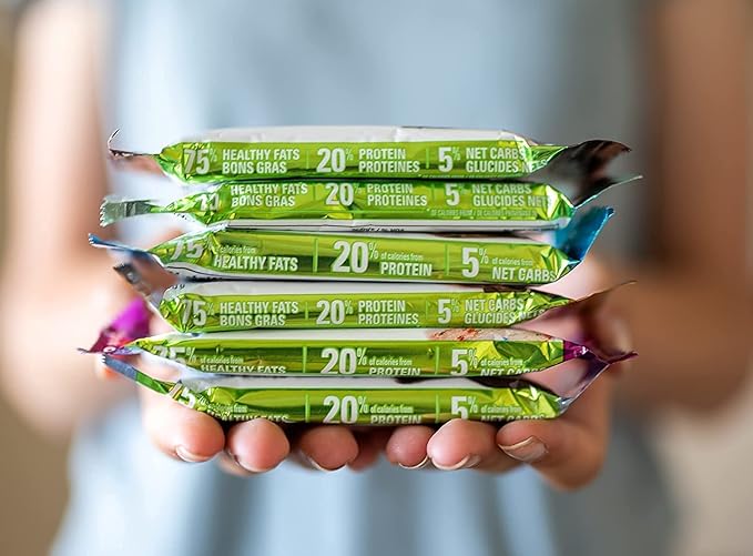 No Sugar Keto Bar Snack - Low Carb No Sugar Keto Snack Food with Keto Friendly Macros (24 x 1.41oz Bars Peanut Butter)