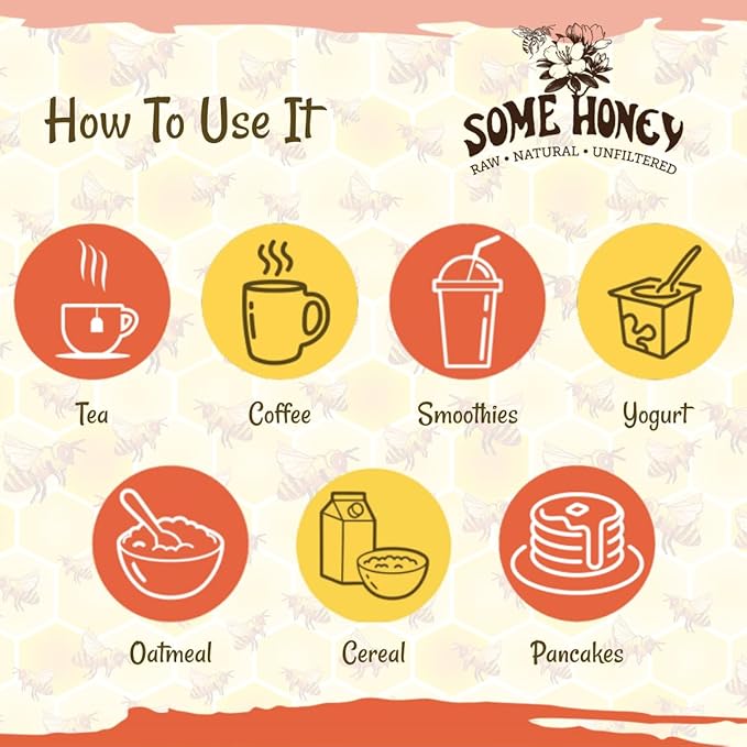Some Honey Raw &amp Unfiltered Buckwheat Honey – 100% Pure U.S. Honey – USDA Grade A – All-Natural – 80 oz