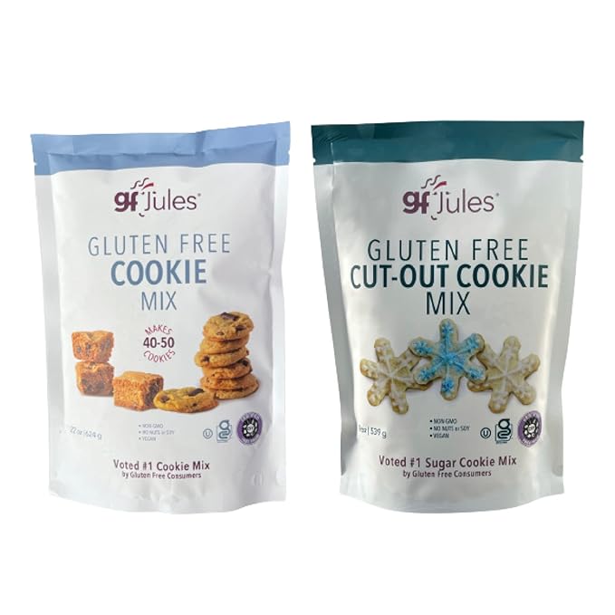 gfJules Certified Gluten Free Original &amp Cut Out Cookie Baking Mix | No Grit Non-GMO Vegan Kosher &amp Top 9 Allergen Free | Alternative to Regular Cookie Mixes