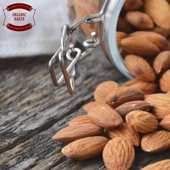 ออร์แกนิค Almonds 1kg - Premium Whole Natural Raw Almonds - Non-GMO Unsalted Vegan Snack for Baking Cooking &amp Healthy Eating