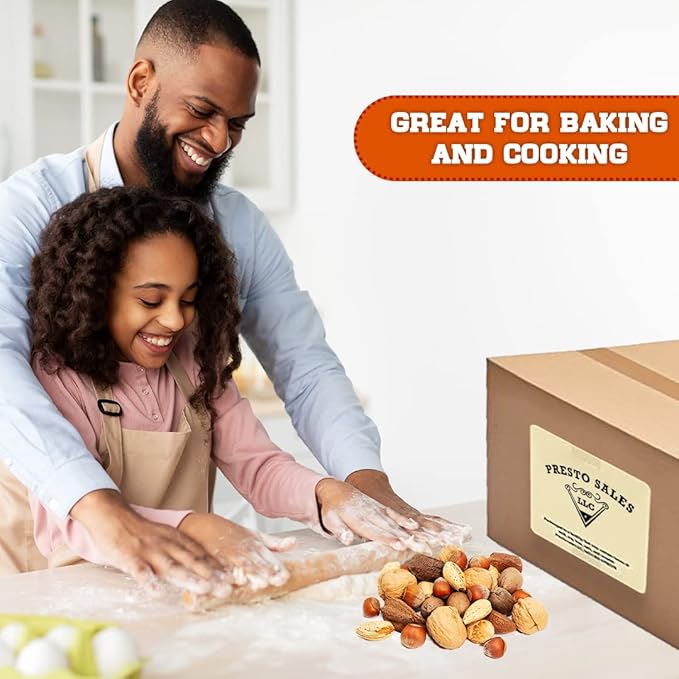Presto Sales Mixed Nuts in Shell 160 oz | Fancy Brazil Nuts Hazelnuts Walnuts Almonds and Pecan | Raw Fresh High Protein All Natural Nuts Mix | Packed in 10 lbs Box