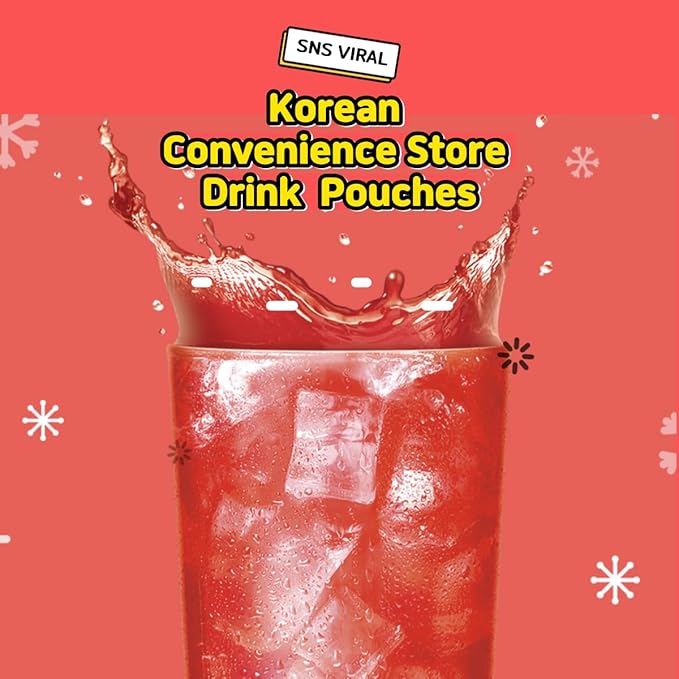 Korean Covenienve Store Drink Pouch Sampler Set - 5 PACK 10 PACK (mango watermelon blue lemonade peach ice tea shine muscat) + dalgaru yakgwa mirror (ADE 10 PACK)
