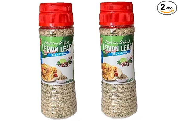2 Packs - Lemon Leaf Pepper Salt All Natural - Muoi Tieu La Chanh - 3.5 Oz