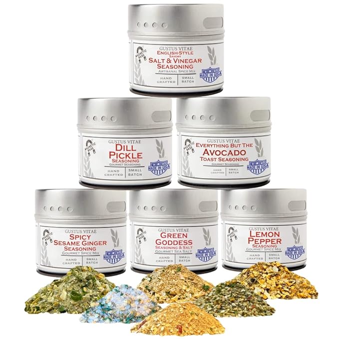 Zesty &amp Bright Seasoning Set | Authentic Small Batch Seasoning Mixes | 6 Gourmet All Natural Spice Blends | Hand Packed Non GMO | Sustainably Sourced Made in USA | GLP-1 Friendly | Artisanal Spi