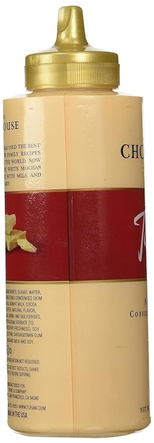 Torani White Chocolate Sauce 16.5 OZ (Pack of 4)