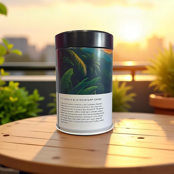 Stanley's Coffee - 100% Jamaica Blue Mountain Coffee Authentic Whole Bean Medium Roast Certified Single Origin Gourmet Jamaican Coffee Beans Premium Gift for Coffee Lovers 8oz