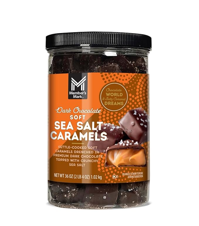 Member Marks Dark Chocolate Soft Sea Salt Caramels 36 oz.
