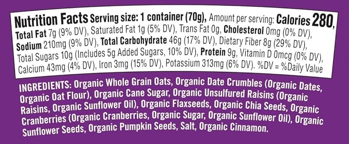 Bob's Red Mill Organic Oat Cup Fruit &amp Seed 1 cup (Pack of 12)- Non GMO Whole Grain Kosher