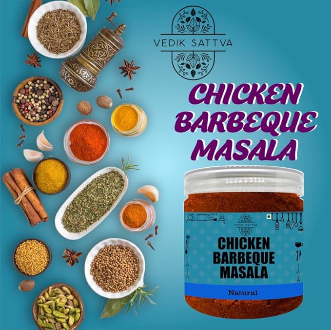 Vedik Sattva Natural Chicken Barbeque Masala 2.64 OZ / 75 GM | Pack Of 1 Box