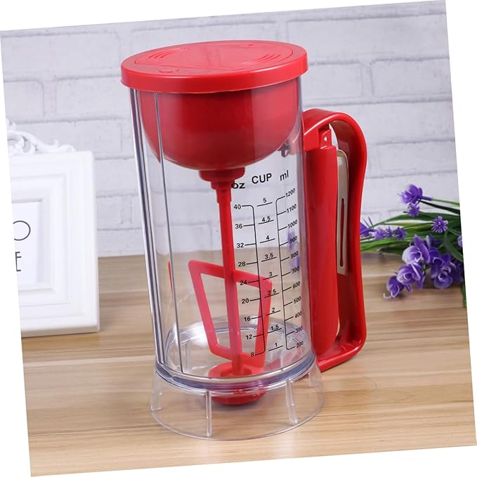 Cabilock Ergonomic Handle Push Button Electric Mixer Pancake Dispenser Non-battery for Baking Grease Separator