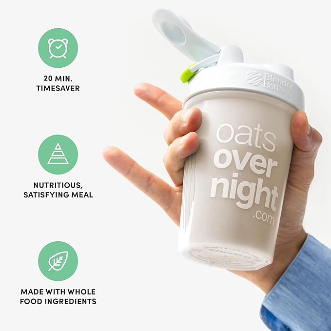 Oats Overnight Mint Chocolate Chip Cookie 8 Pack &amp Chocolate Chip Cookie Dough 8 Pack - 20g Protein High Fiber Breakfast Shake - Gluten Free Non GMO Oatmeal