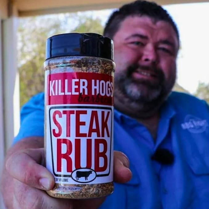 Killer Hogs BBQ Steak Rub Seasoning – 11 oz ( Pack of 2)-Dry Spice Blend for Grilling Smoking &amp Roasting – Sweet &amp Smoky Flavor with Garlic Paprika &amp Brown Sugar – All-Purpose Meat Rub f
