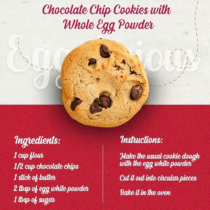 Eggylicious - Pack of 4 - Whole Egg Powder Dried Natural Protein Powder Made from Fresh Eggs White &amp Yolk Mixed Pasteurized Non-GMO No Additives Used for Baking Icing1lbs(16oz)