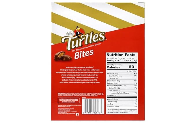 Turtles Original Bite-Size Candies 0.42 Oz Pack Of 60